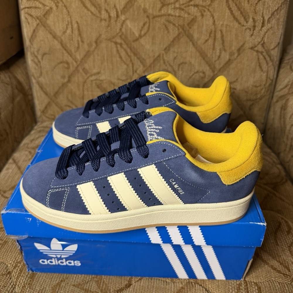 Mens Size 7 Adidas Campus 00s J Indigo Gold Casual Sneaker JS3540‎ NEW